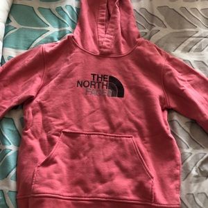 Pink north face sweatshirt